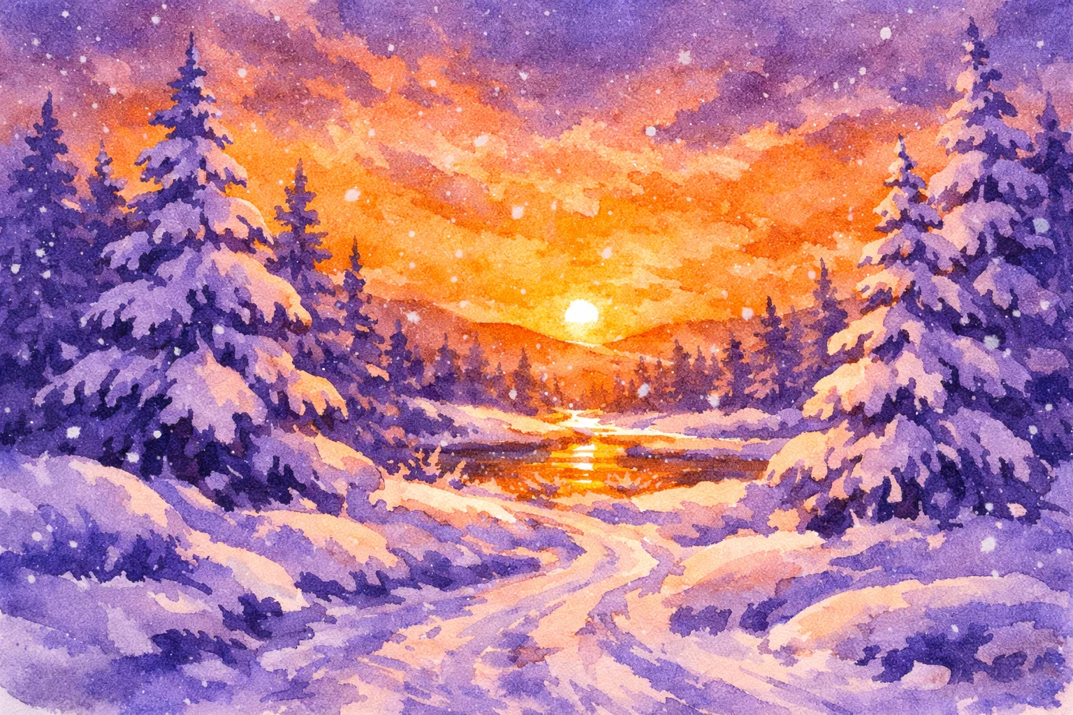 Анонс. Мастер-класс «Зимний пейзаж акварелью»