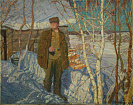 Дмитриевский В.К. Дома (На побывке). 1967 г. х.м. 153x189 .jpg